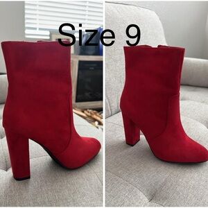 Elegant Red Women's Ankle Boots